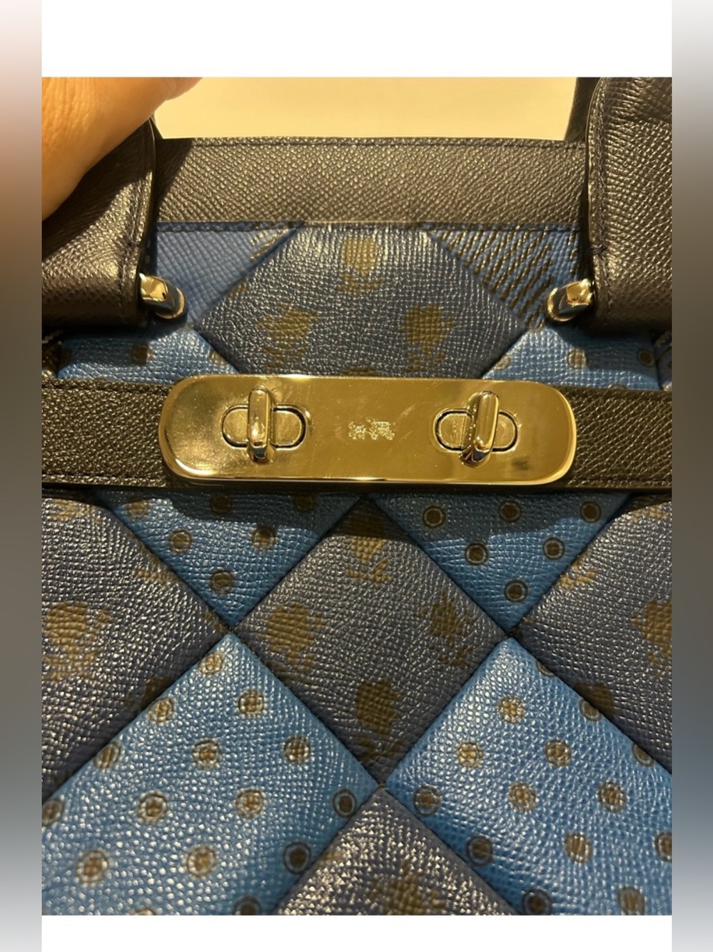 Coach RARE Swagger Carryall Patchwork Calico Plaid Multi Satchel Crossbody - NWT - Picture 7 of 12
